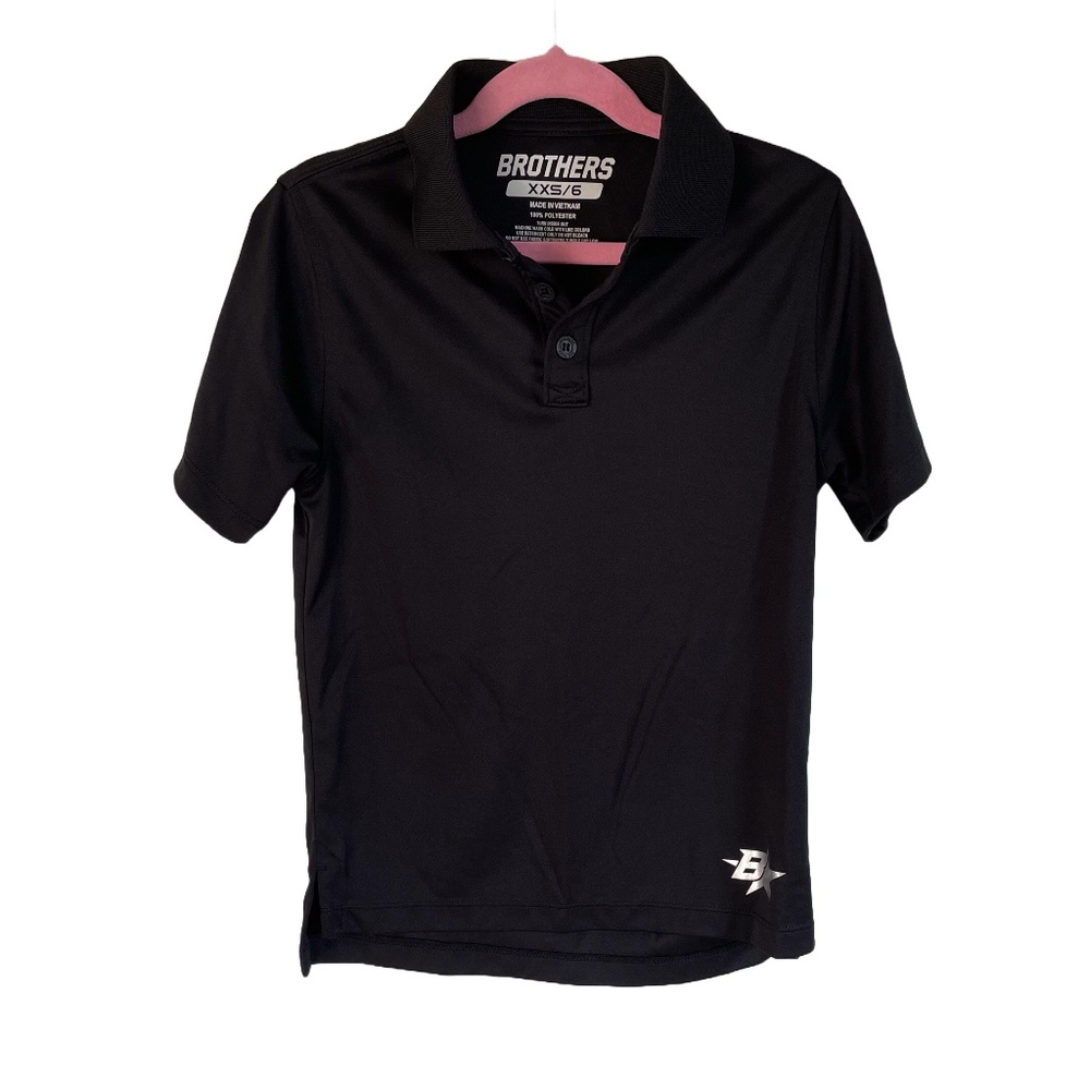 Brothers Boys Black Activewear Coolgear Polo Shirt Size 6
